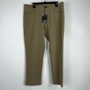 Public Rec Mens Workday Straight Leg Pants Khaki Pockets Stretch 36 x 30 New